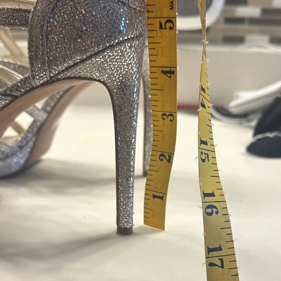 MICHAEL Michael Kors Sparkling Silver Strappy Heels - Picture 11 of 14